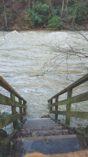 The River Greta racing by the stairs which lead from Townsfield, Keswick.
