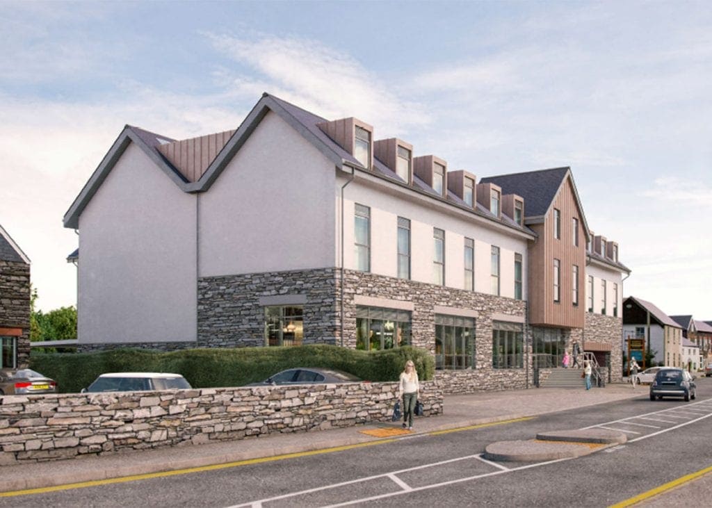 A computer generated image of the proposed Premier Inn hotel in Keswick’s High Hill