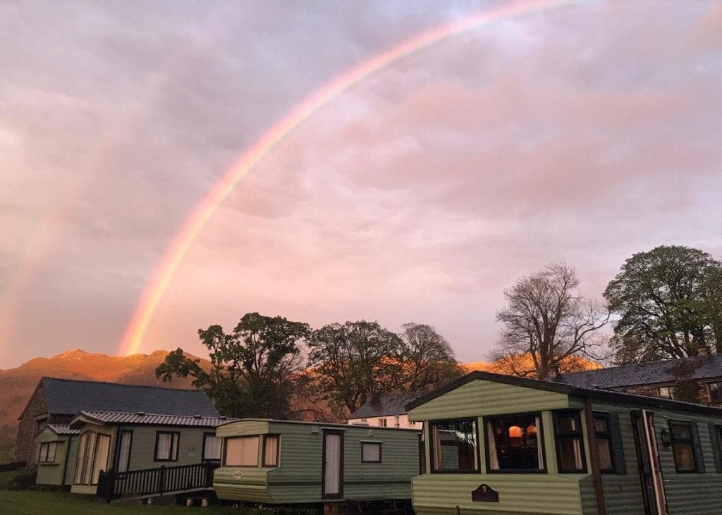 Sunday night's rainbow taken by Rosita Kitching at Dalebottom Farm at Naddle near Keswick.