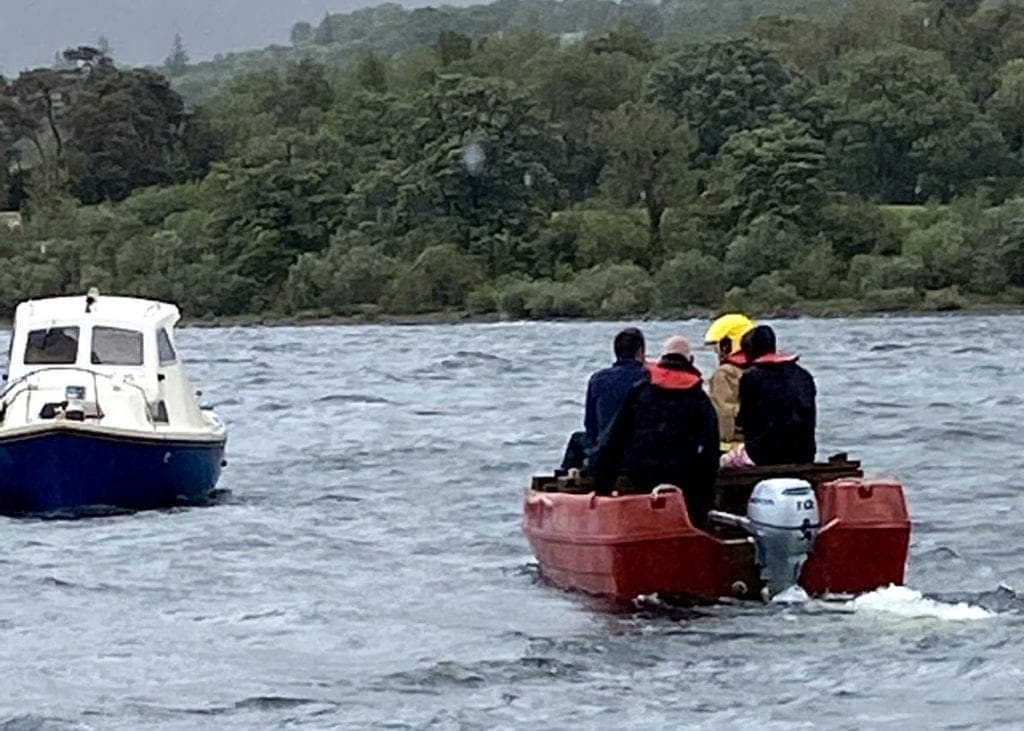 Firefighters had to rescue two canoeists who were stranded on an island