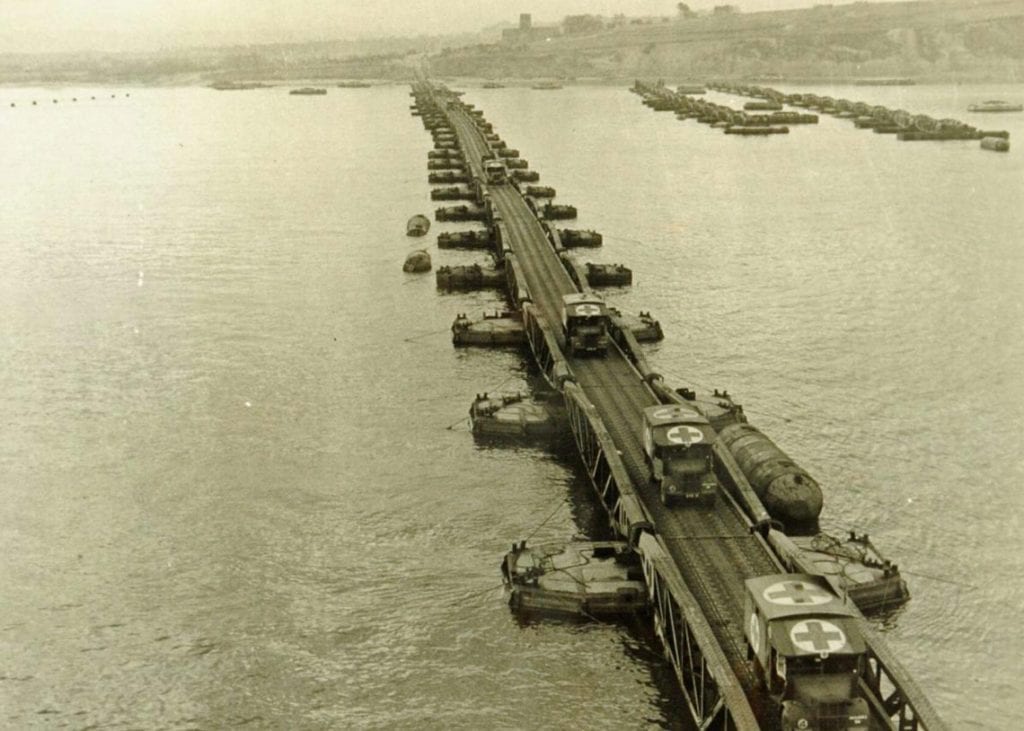 Ambulances travelling across The Mulberry harbour