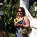 Claire Peat from Keswick with the 6ft sunflower she has grown