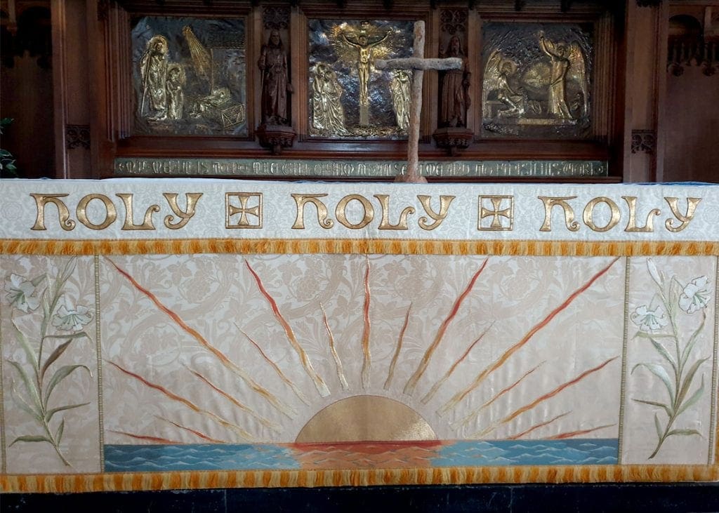 The altar frontal restored to mark 100 years since the death of Canon H Rawnsley