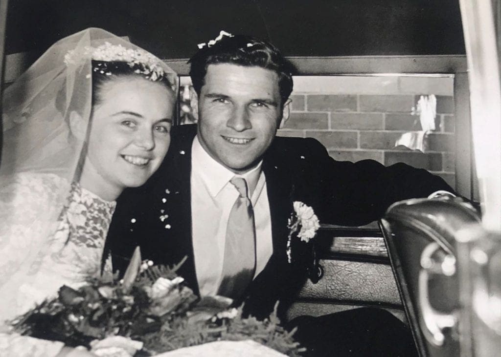 Muriel and Robert Strachan on their wedding day in May 1960. Photo Strachan Family.