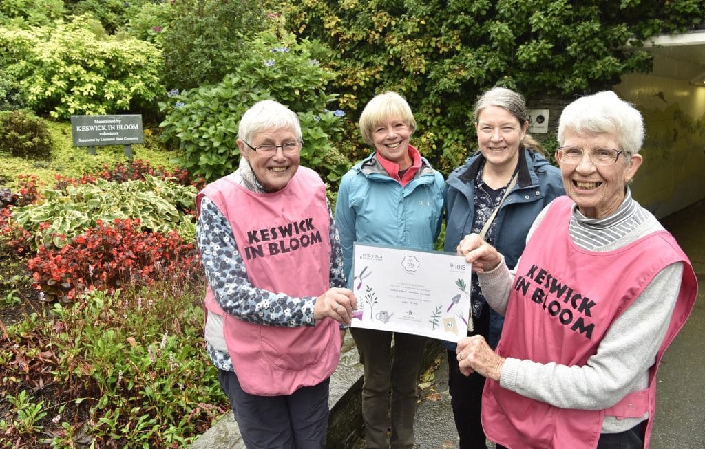 BLOOMING BRILLIANT: Left to right: Vron Spencer,Liz Sharp,Tracy Horner and Val Nixon. Keswick in Bloom