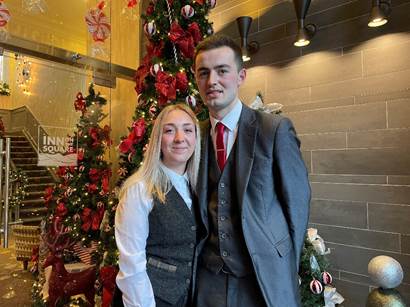  Ciaran Hampton and Sarah Sheridan who are both employed at the 4-star Inn on the Square