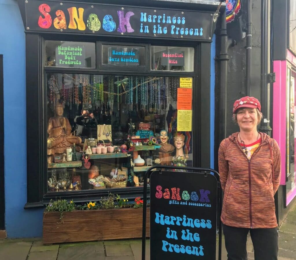 Shop owner Sarah Lywood outside SaNook in Keswick