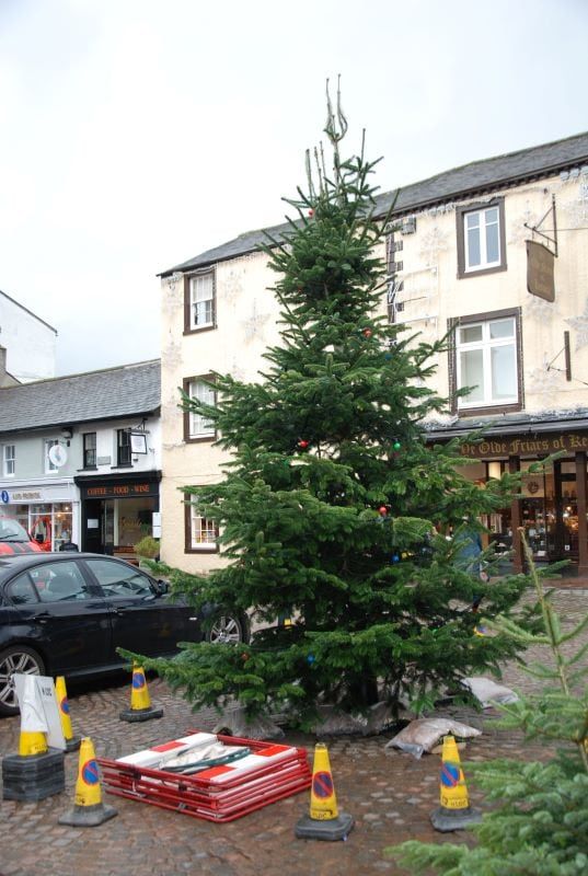 Ralph & Katie saw a Christmas tree erected in Market Square